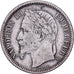 Francia, Napoleon III, Franc, 1867, Strasbourg, Large BB, Plata, BC+