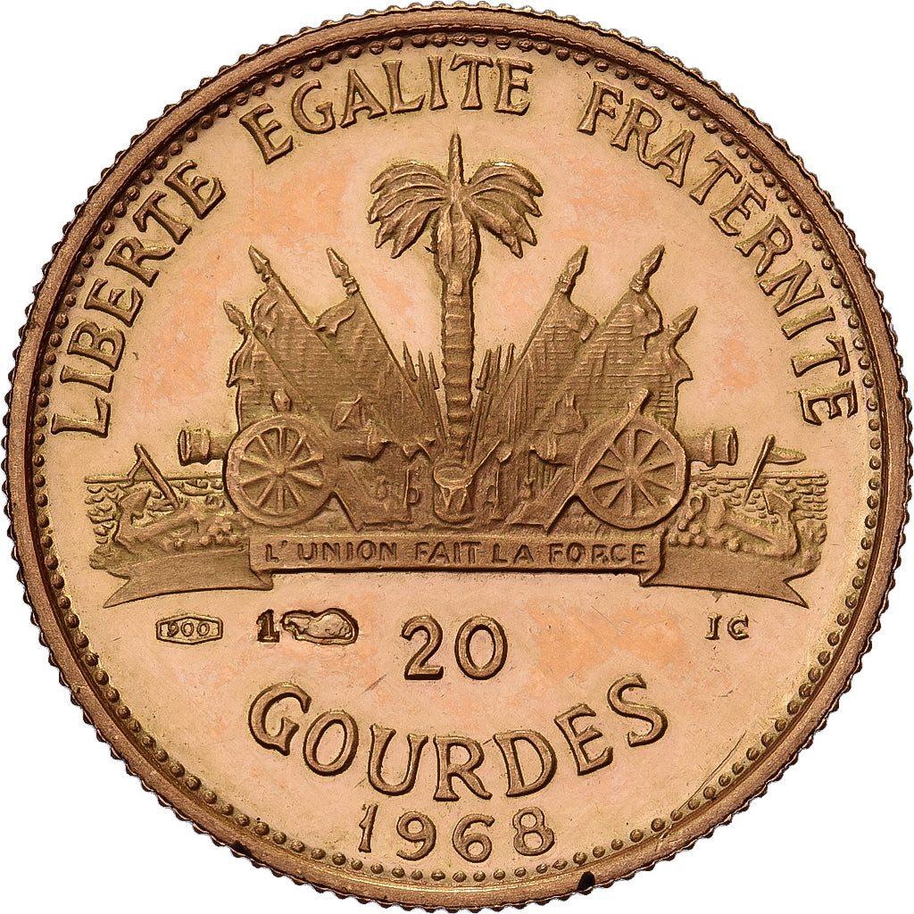 Haiti, 20 Gourdes, Mackandal, 1968, Paris, PP, Gold, UNZ, KM:66