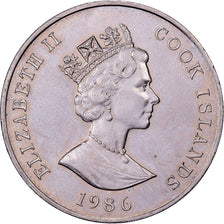 Cookinseln, Elizabeth II, Dollar, 1986, British Royal Mint, Kupfer-Nickel, UNZ