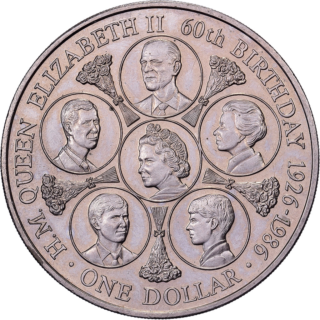 Cookinseln, Elizabeth II, Dollar, 1986, British Royal Mint, Kupfer-Nickel, UNZ