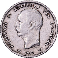 Grecia, George I, Drachma, 1910, Paris, Argento, BB, KM:60
