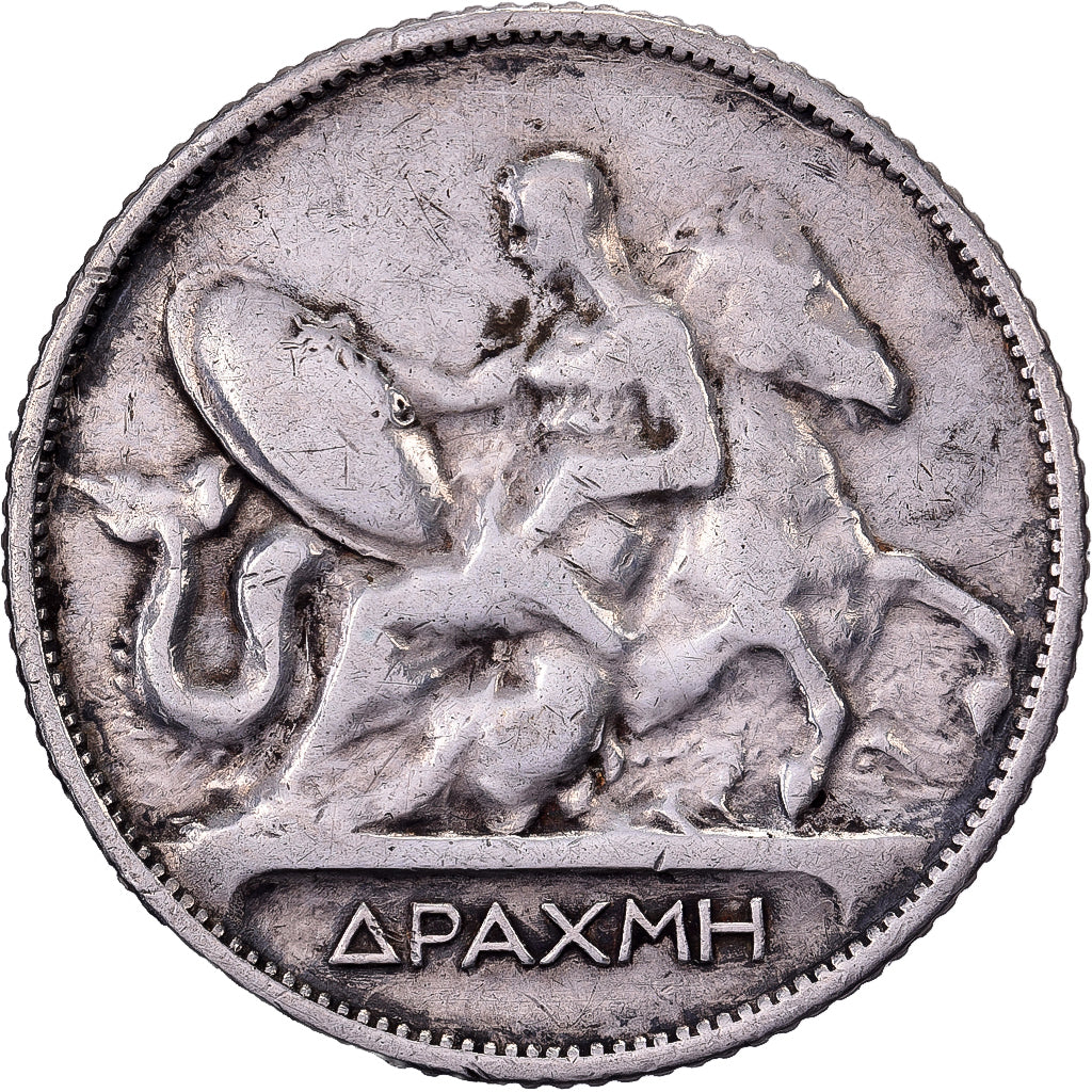 Grecia, George I, Drachma, 1910, Paris, Argento, BB, KM:60