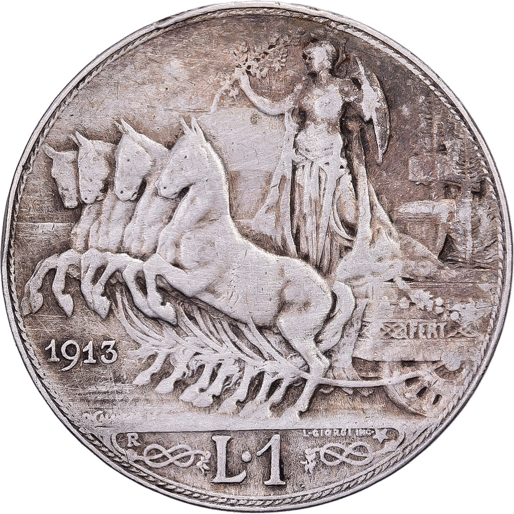 Italien, Vittorio Emanuele III, Lire, 1913, Rome, Silber, S+, KM:45