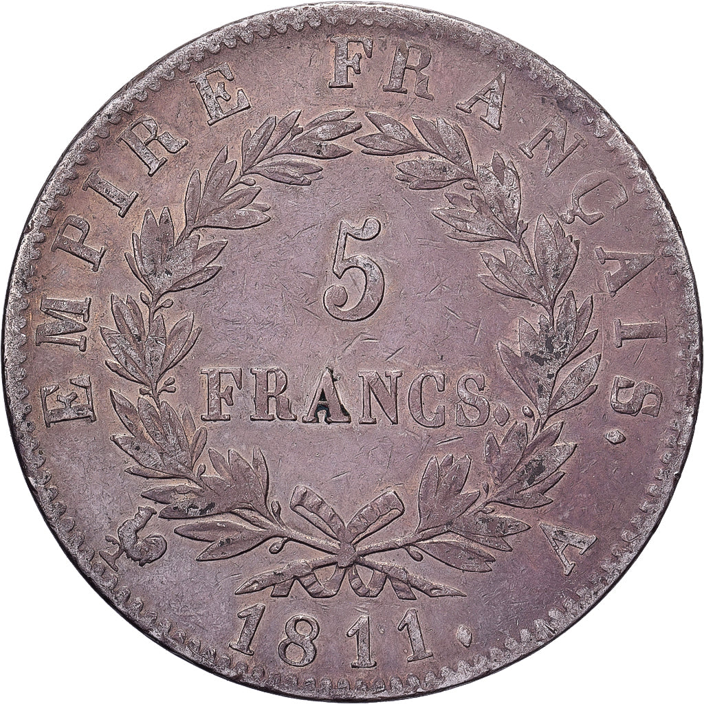 France, Napoléon I, 5 Francs, 1811, Paris, Argent, TTB, Gadoury:584, Le