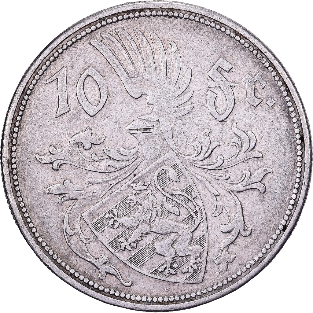 Luxembourg, Charlotte, 10 Francs, 1929, Stuttgart, Silver, AU(55-58), KM:39