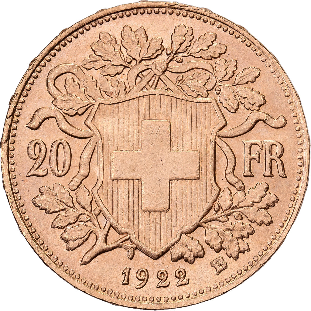 Svizzera, 20 Francs, Vreneli, 1922, Bern, Oro, SPL-, KM:35