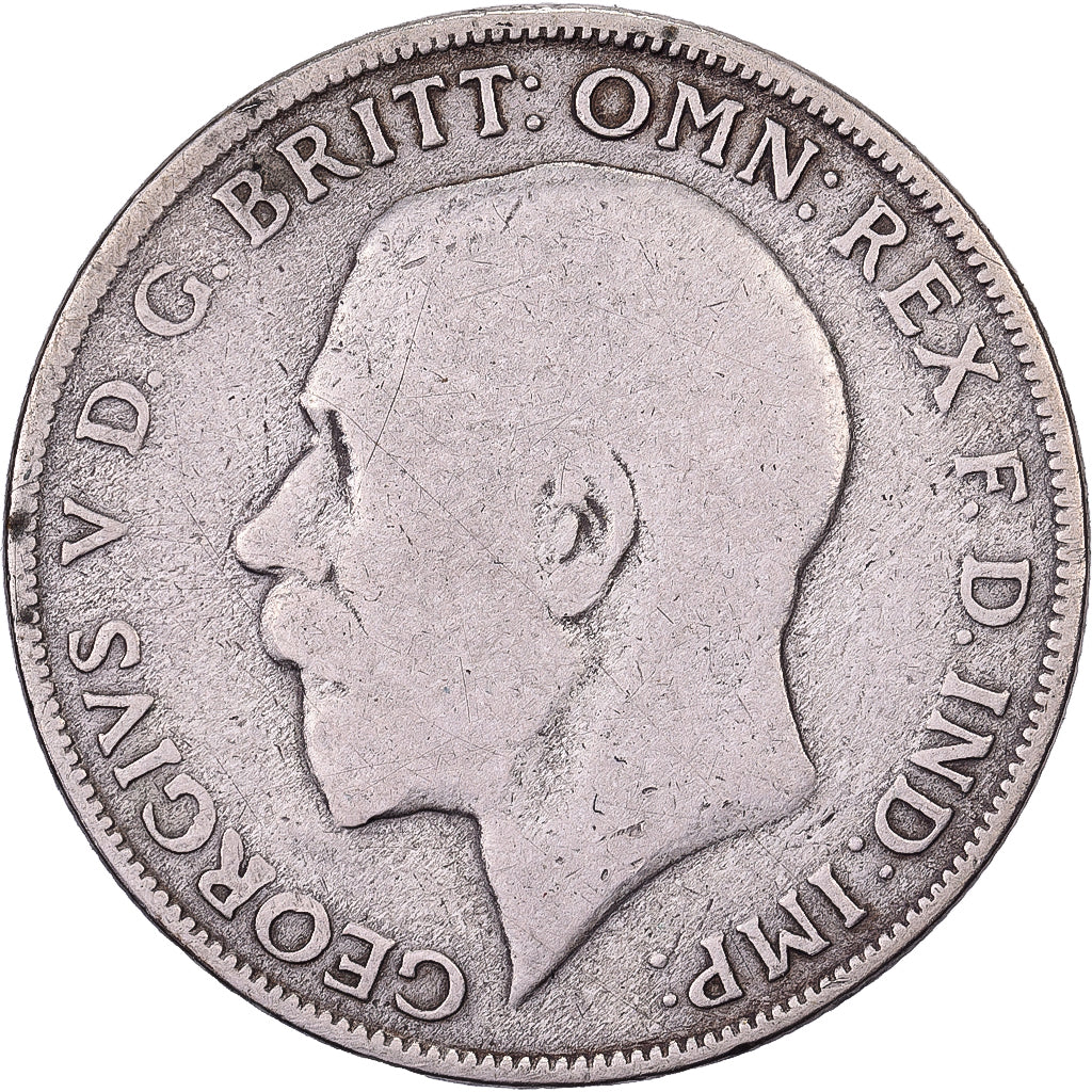 Grã-Bretanha, George V, Florin, 1921, British Royal Mint, Prata, F(12-15)
