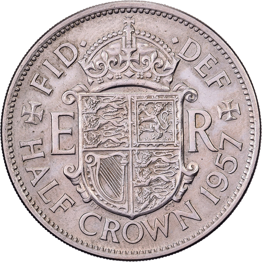 Zjednoczone Królestwo Wielkiej Brytanii, Elizabeth II, 1/2 Crown, 1957, British