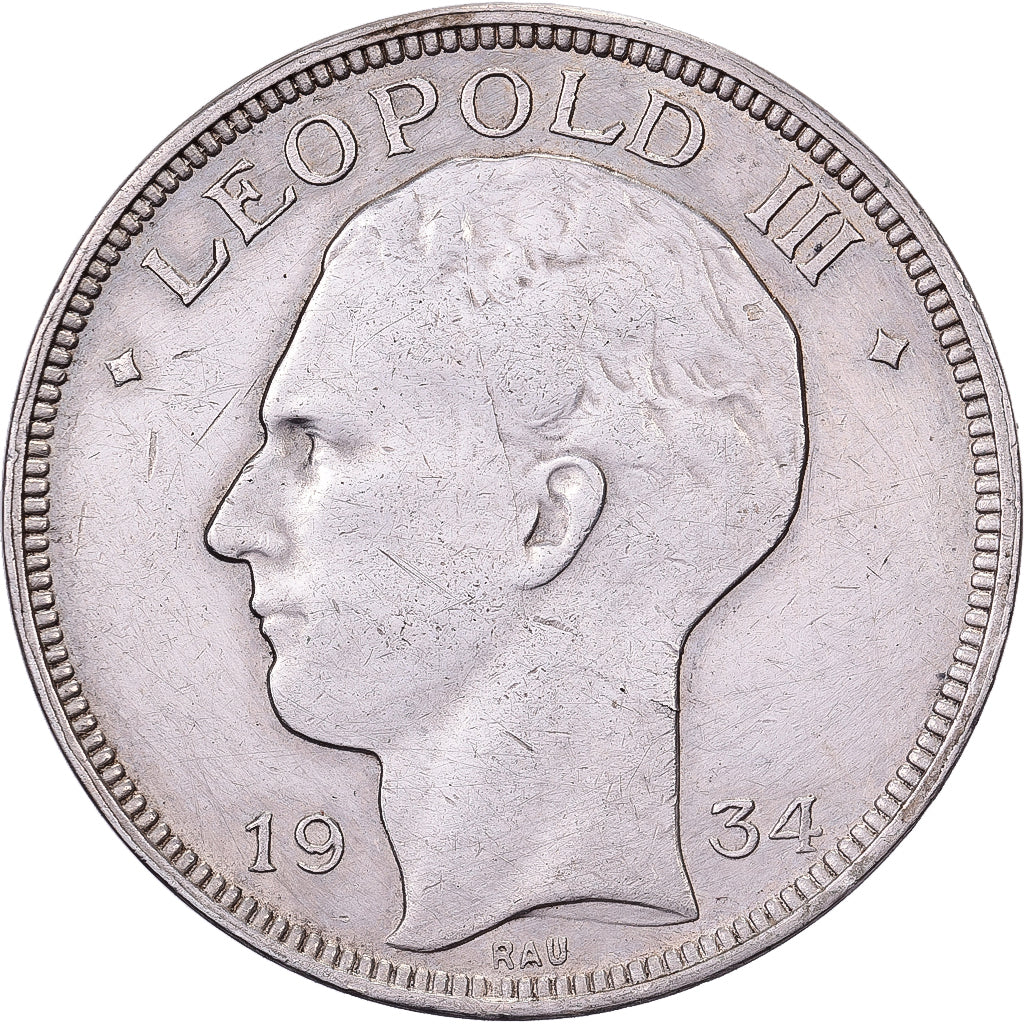 Belgium, Leopold III, 20 Francs, 1935, Brussels, Silver, EF(40-45), KM:105