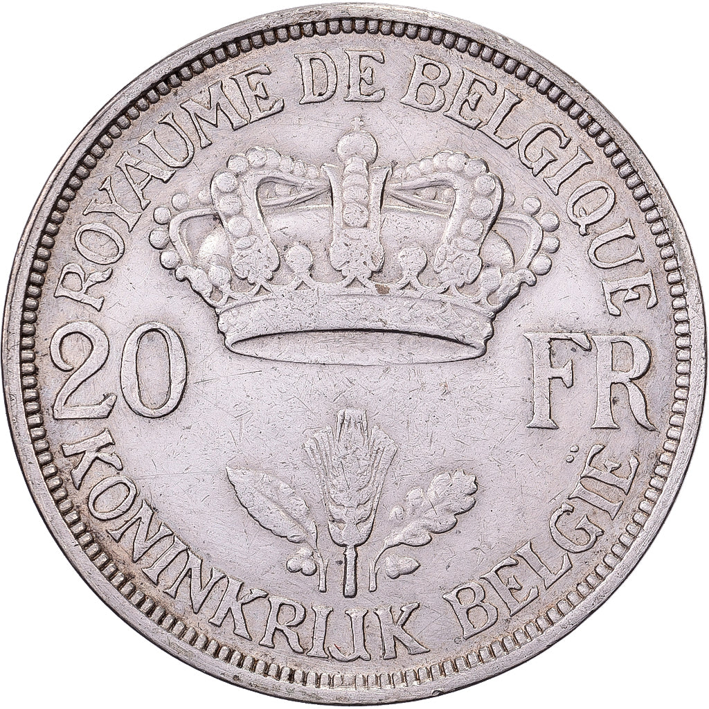 Belgium, Leopold III, 20 Francs, 1935, Brussels, Silver, EF(40-45), KM:105