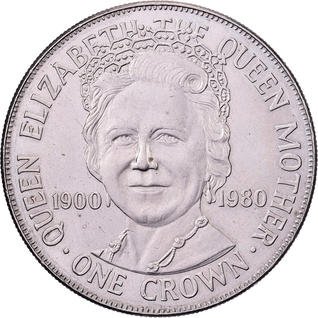 Wyspa Man, Elizabeth II, Crown, 1980, Pobjoy Mint, Miedź-Nikiel, AU(50-53)