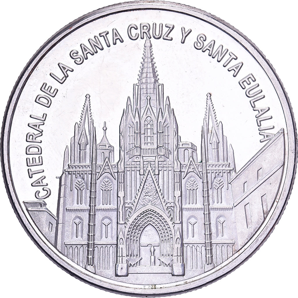 Hiszpania, medal, Cathedral, Santa Cruz and Santa Eulalia, Barcelona, Stal