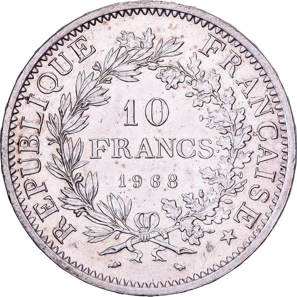 Francja, 10 Francs, Hercules, 1968, Paris, Srebro, AU(55-58), Gadoury:813, Le