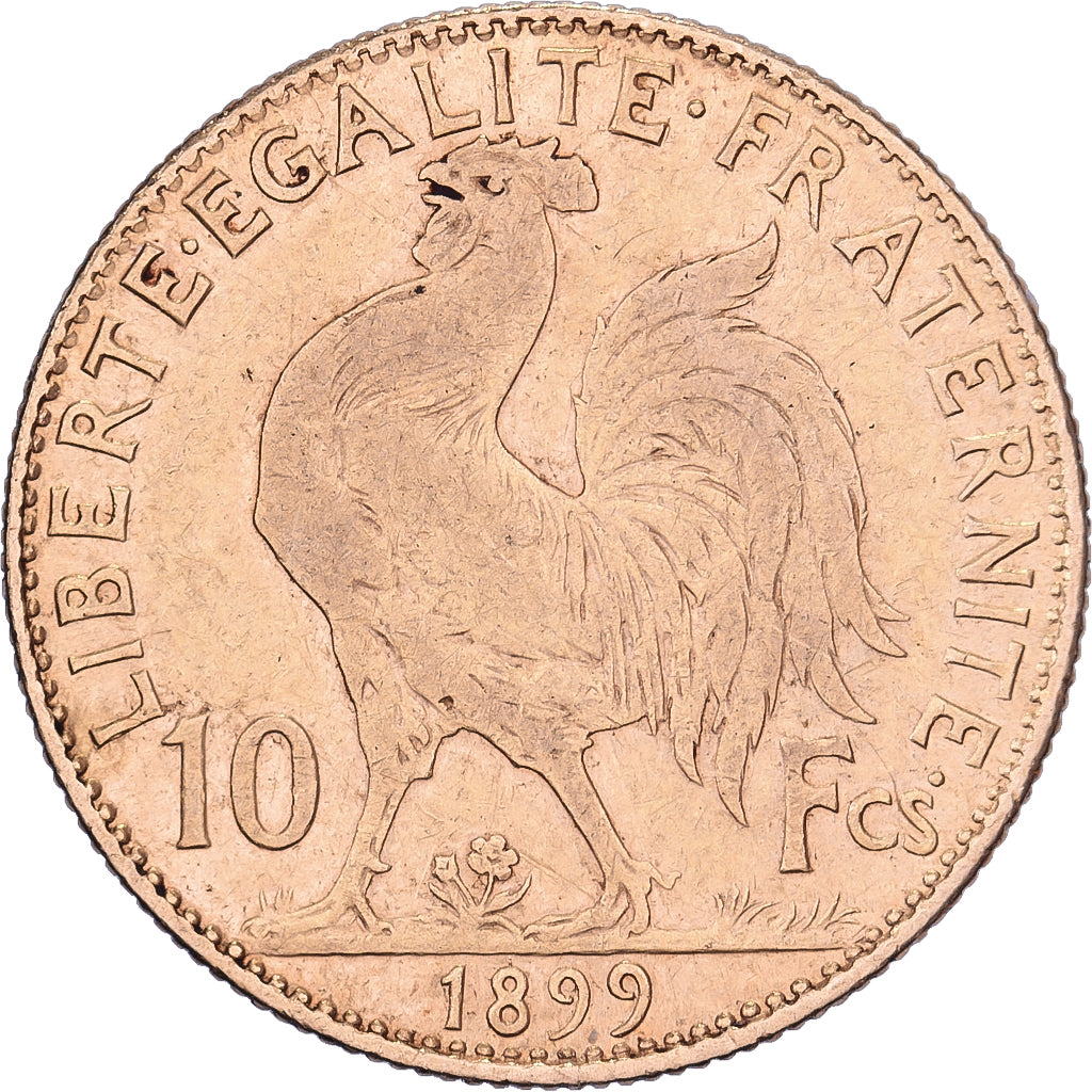 Frankreich, 10 Francs, Coq, 1899, Paris, Gold, SS, Gadoury:1017, Le Franc:F.509