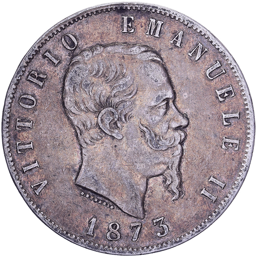 Italie, Vittorio Emanuele II, 5 Lire, 1873, Milan, Argent, TTB, KM:8.3