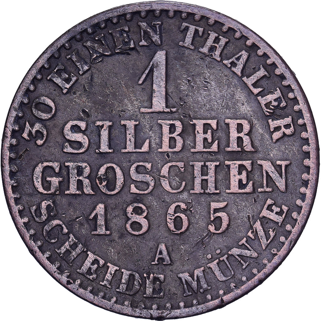 Prussia, Wilhelm I, Silbergroschen., 1865, Berlin, Silber, SS, KM:485
