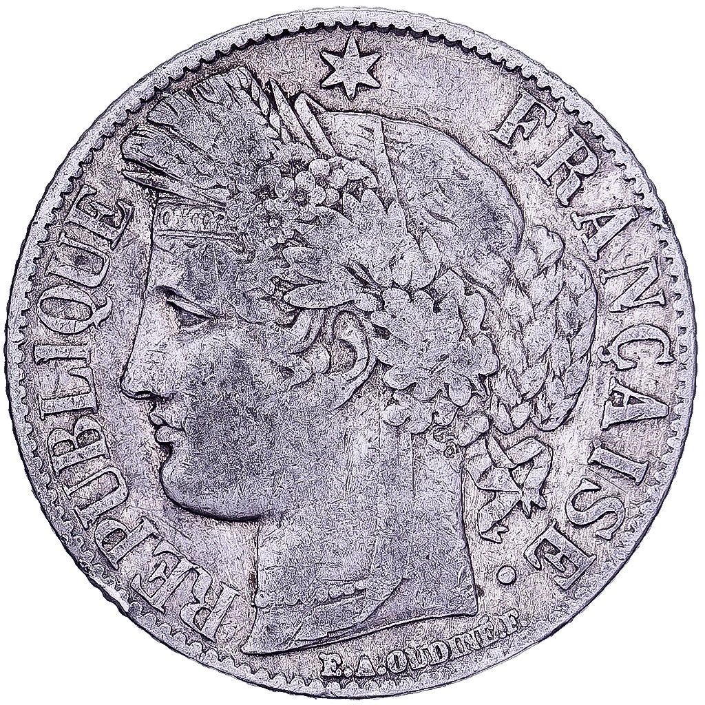 France, Franc, Cérès, 1887, Paris, Silver, VF(30-35), Gadoury:465, Le