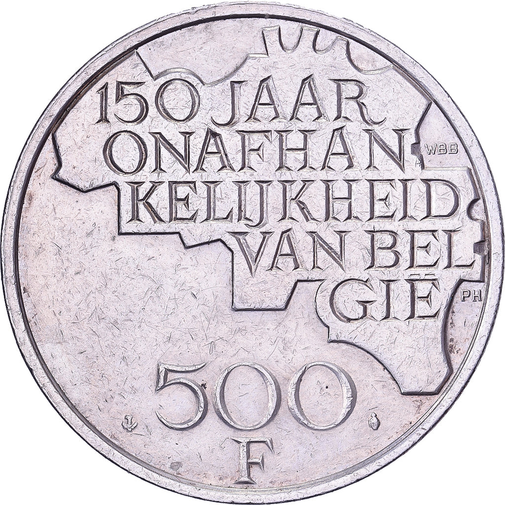 Belgium, Baudouin I, 500 Frank, Independence, 1980, Royal Belgium Mint, Silver