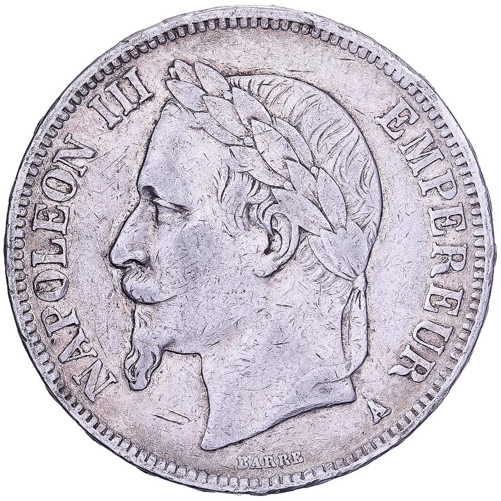 Francja, Napoleon III, 5 Francs, 1868, Paris, Srebro, AU(50-53), Gadoury:739, Le