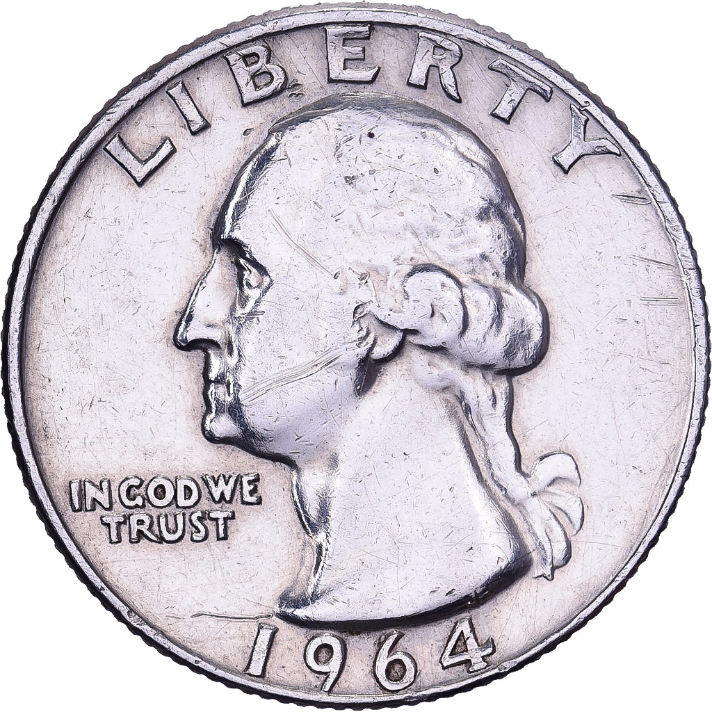 United States, Quarter Dollar., Washington, 1964, Philadelphia, Silver