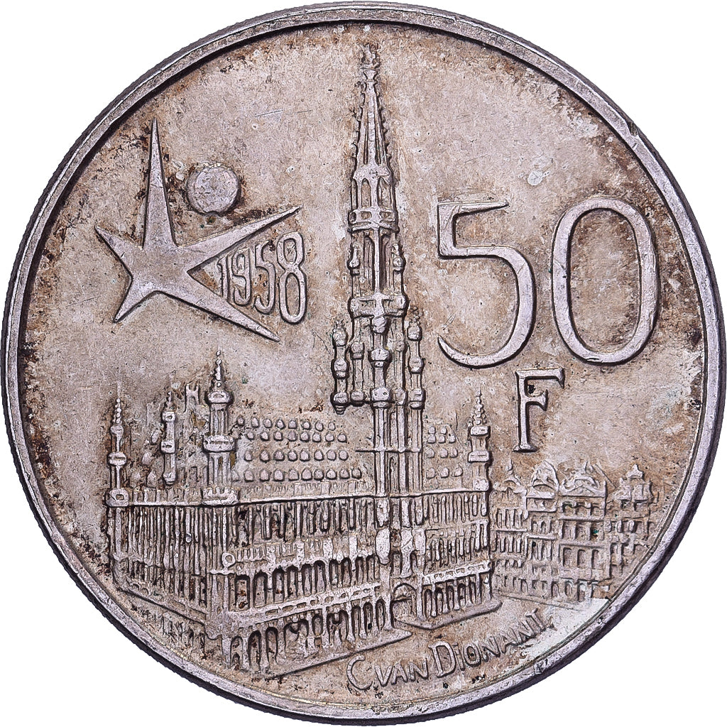 Belgium, Baudouin I, 50 Frank, 1958, Royal Belgium Mint, Silver, AU(55-58)