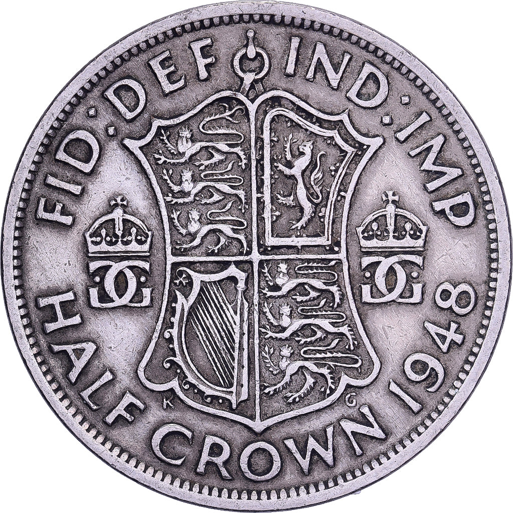 Wielka Brytania, George VI, Half crown, 1948, British Royal Mint, Miedź-Nikiel