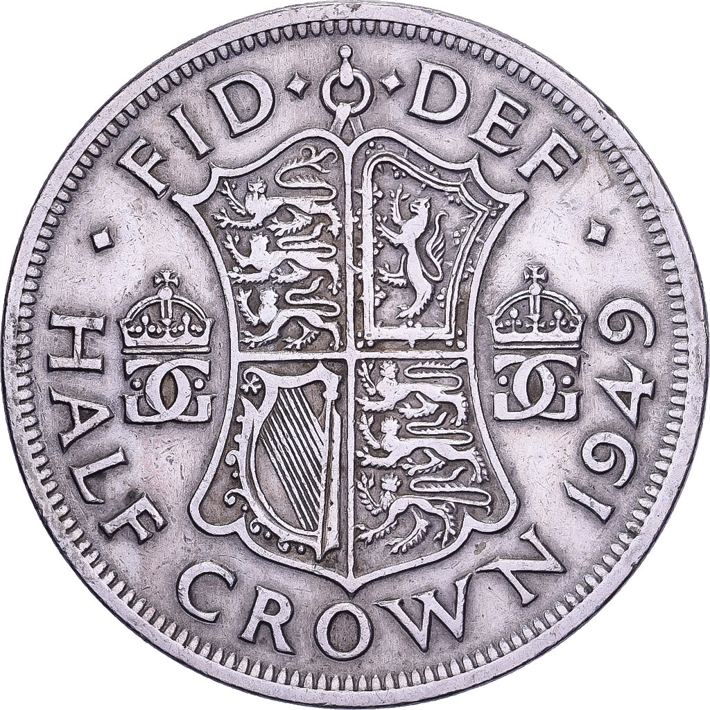 Großbritannien, George VI, Half crown, 1949, British Royal Mint, Kupfer-Nickel