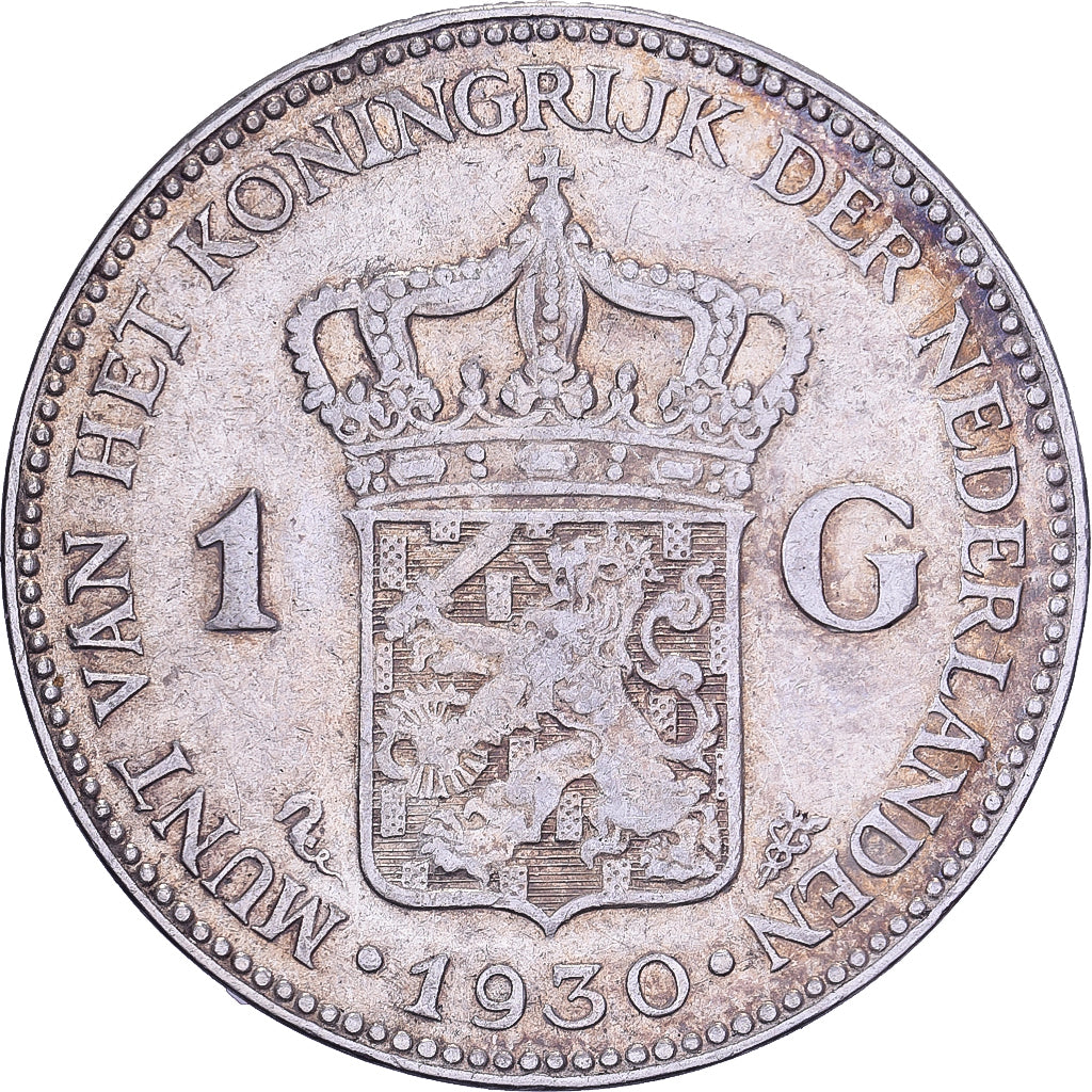 Netherlands, Wilhelmina I, Gulden, 1930, Royal Dutch Mint, Silver, EF(40-45)