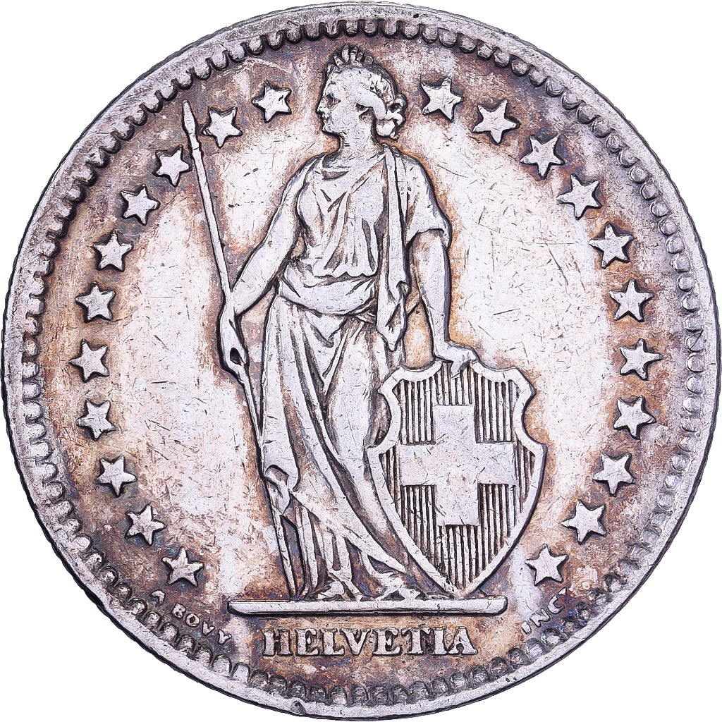 Switzerland, 2 Francs, Helvetia, 1944, Bern, Silver, EF(40-45), KM:21