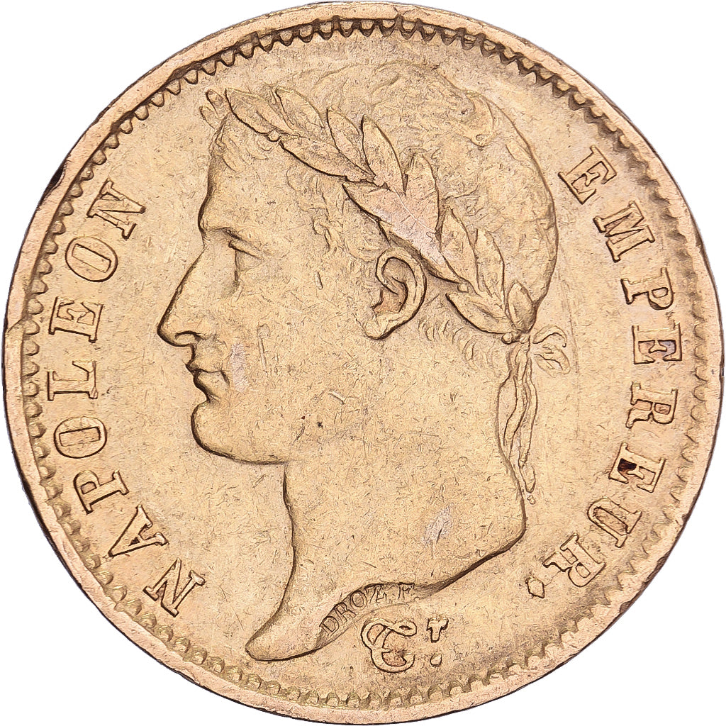 France, Napoleon I, 20 Francs, 1808, Paris, Gold, AU(50-53), Gadoury:1024, Le