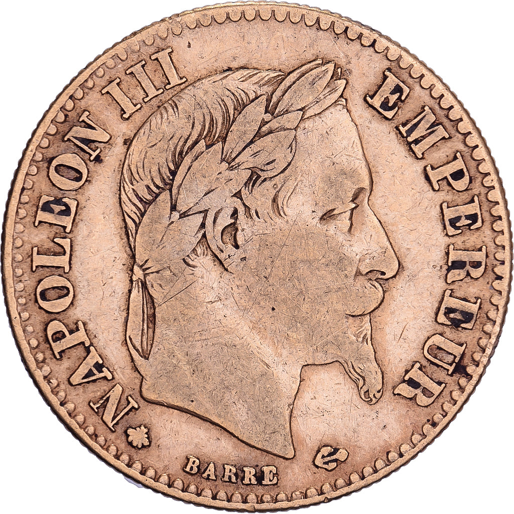 França, Napoleon III, 10 Francs, 1862, Paris, Dourado, VF(30-35), Gadoury:1015