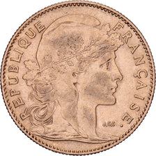 France, 10 Francs, Rooster, 1908, Paris, Marianne, Gold, VF(30-35)