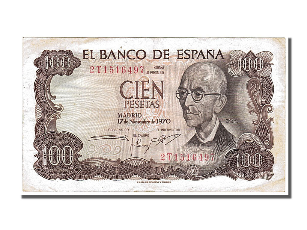 Billete, 100 Pesetas, 1970, España, 1970-11-17, MBC+
