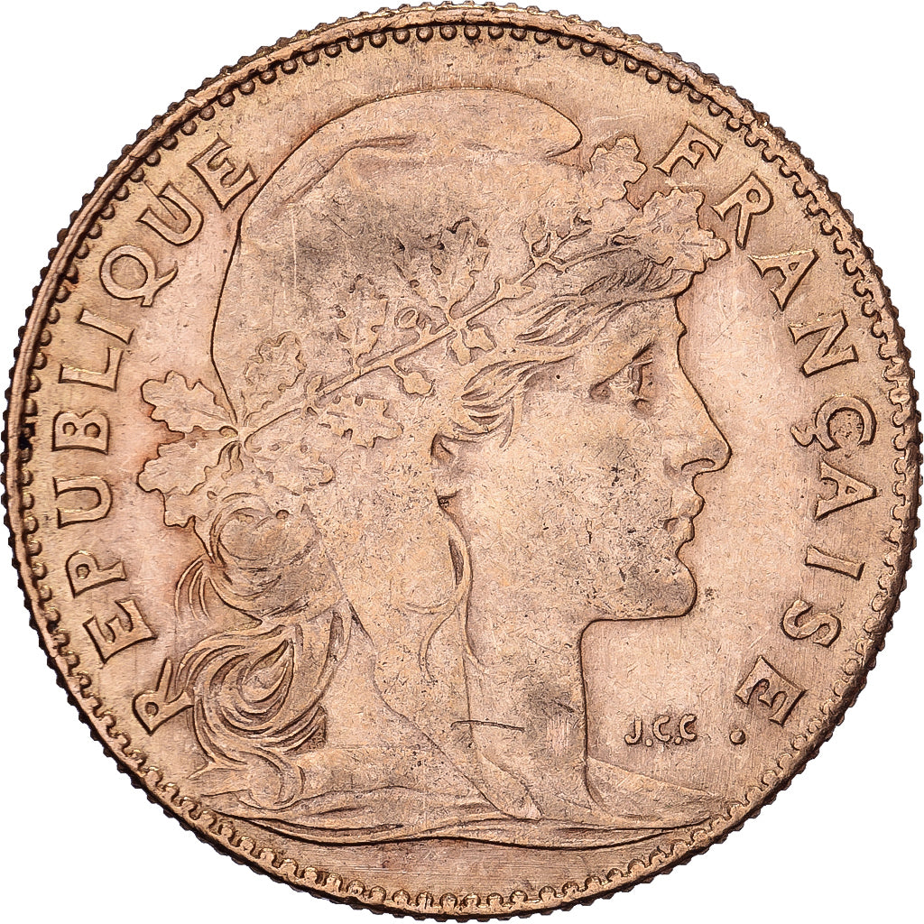 Frankreich, 10 Francs, Rooster, 1912, Paris, Marianne, Gold, S+, Gadoury:1017