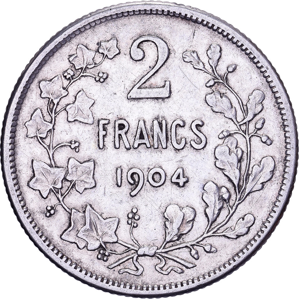 Belgium, Leopold II, 2 Francs, 1904, Royal Belgium Mint, Silver, EF(40-45)