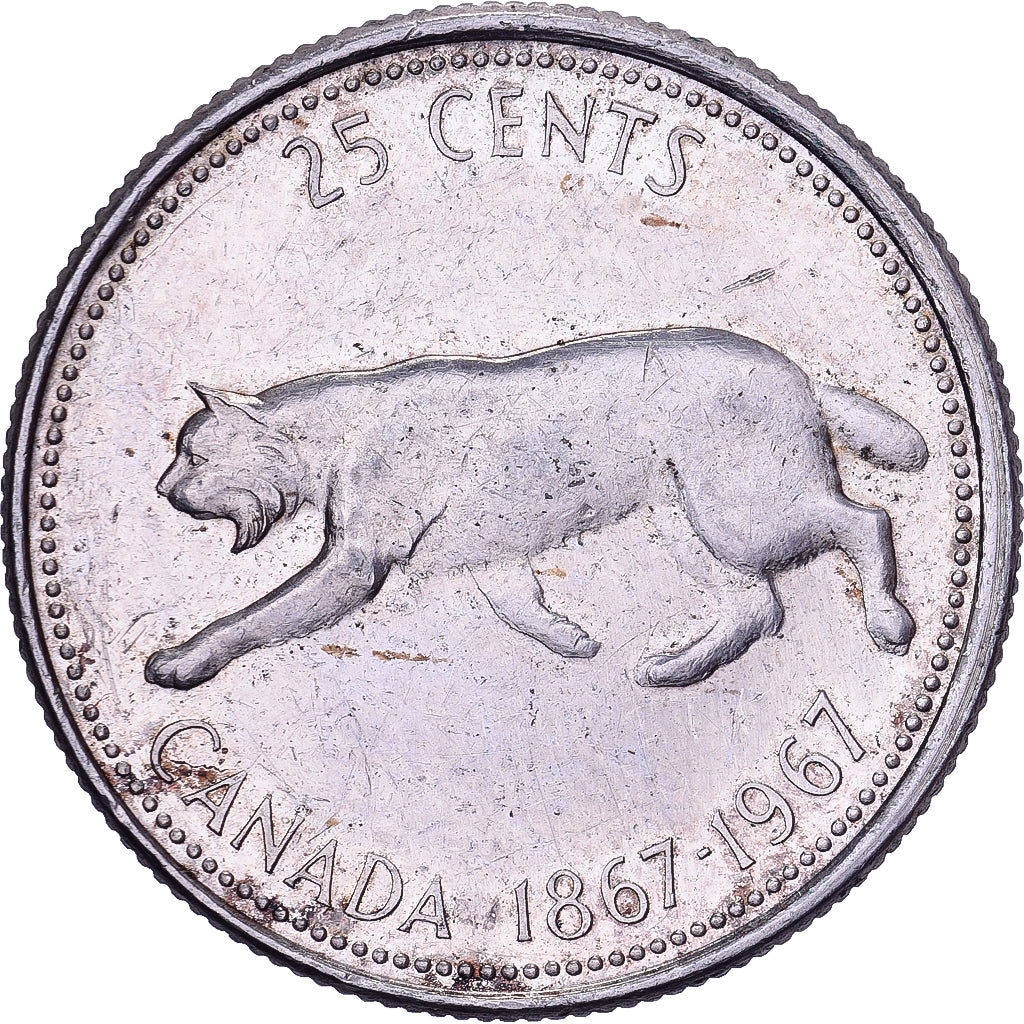 Canada, 25 Cents, 1967, Royal Canadian Mint, Silver, EF(40-45), KM:68