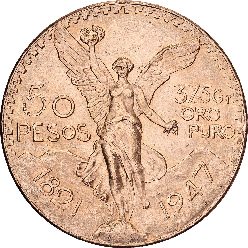 México, 50 Pesos, 1947, Mexico City, Restrike, Oro, MBC, KM:481