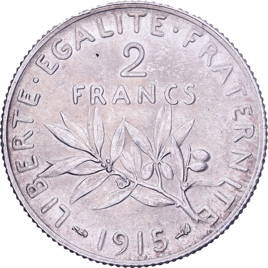 Francia, 2 Francs, Semeuse, 1915, Paris, Argento, SPL, Gadoury:532, Le
