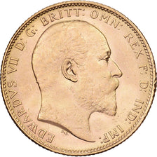 Australia, Edward VII, Sovereign, 1907, Royal Australian Mint, Gold, AU(50-53)