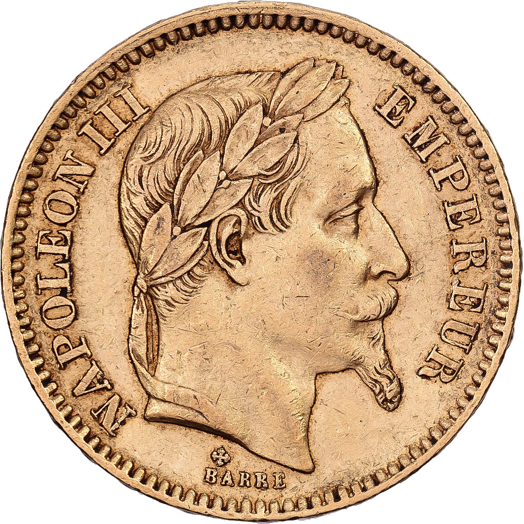 France, Napoleon III, 20 Francs, 1863, Paris, Gold, AU(50-53), Gadoury:1062, Le