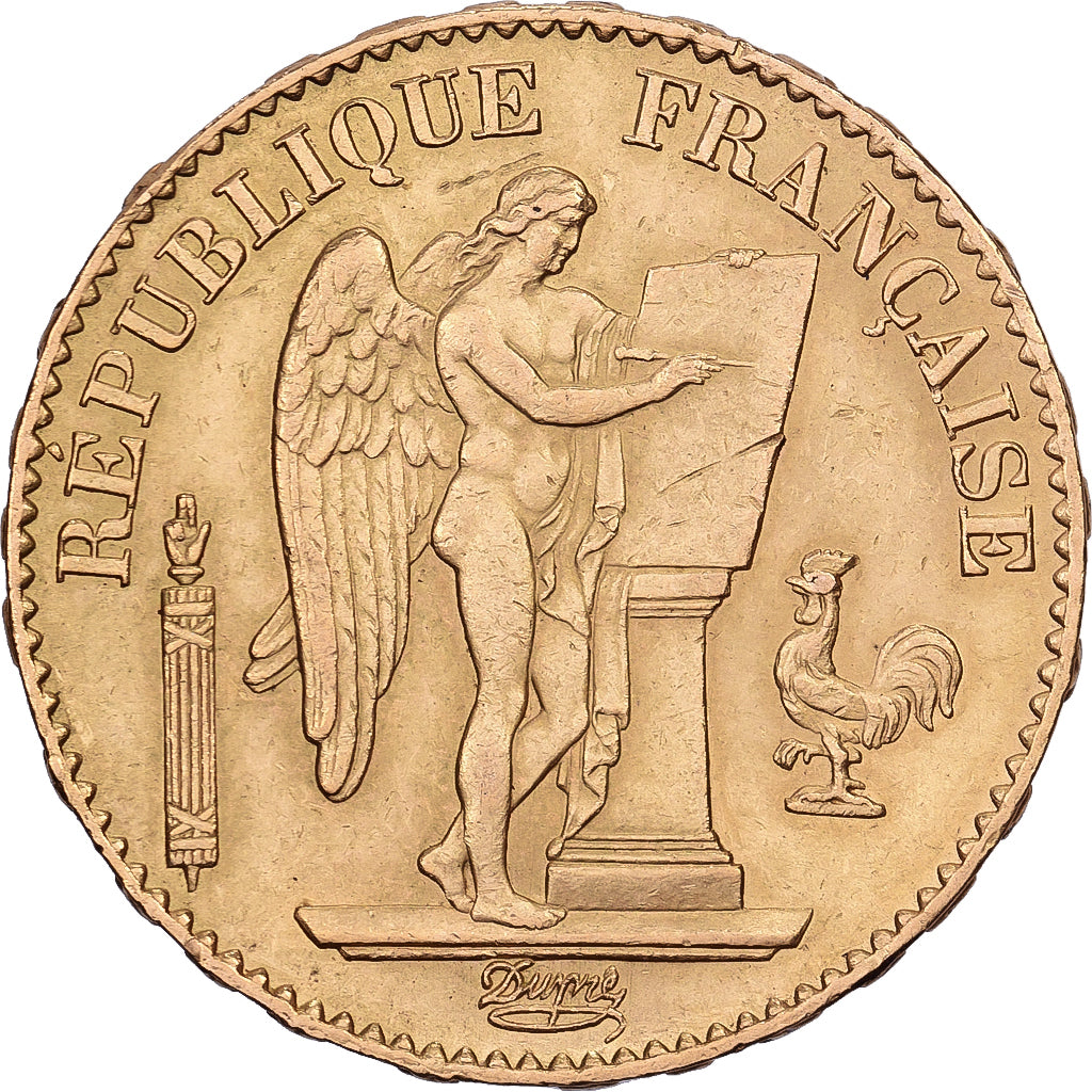 Francja, Napoleon III, 20 Francs, 1877, Paris, Złoto, AU(50-53), Gadoury:1063