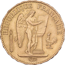 Francja, Napoleon III, 20 Francs, 1877, Paris, Złoto, AU(50-53), Gadoury:1063