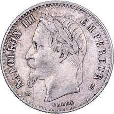 Francja, Napoleon III, 50 Centimes, 1867, Strasbourg, Srebro, VF(30-35)