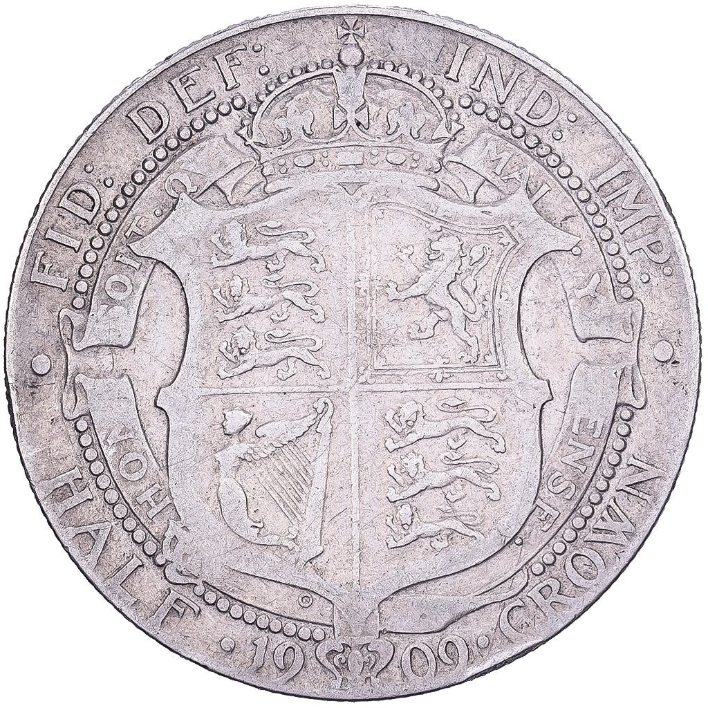 Great Britain, Edward VII, 1/2 Crown, 1909, British Royal Mint, Silver