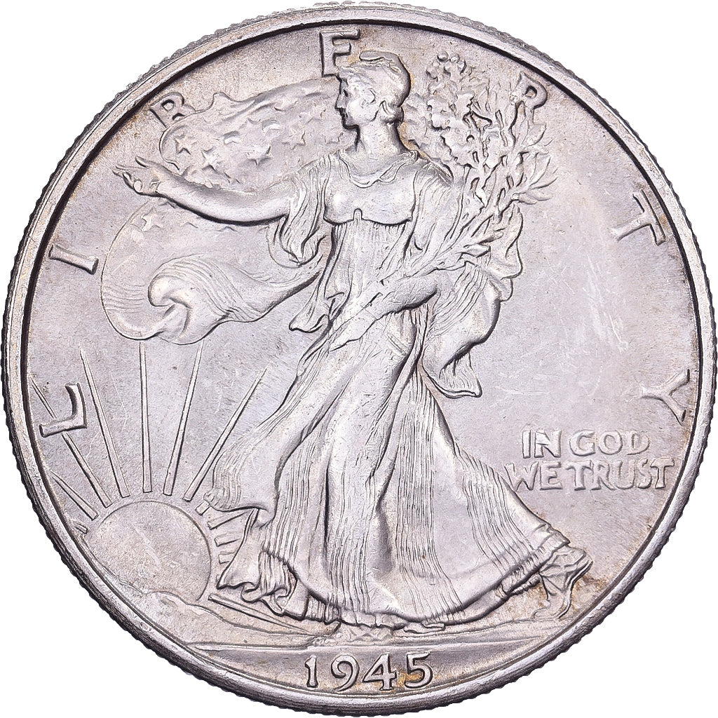 United States, Half Dollar, Walking Liberty, 1945, San Francisco, Silver