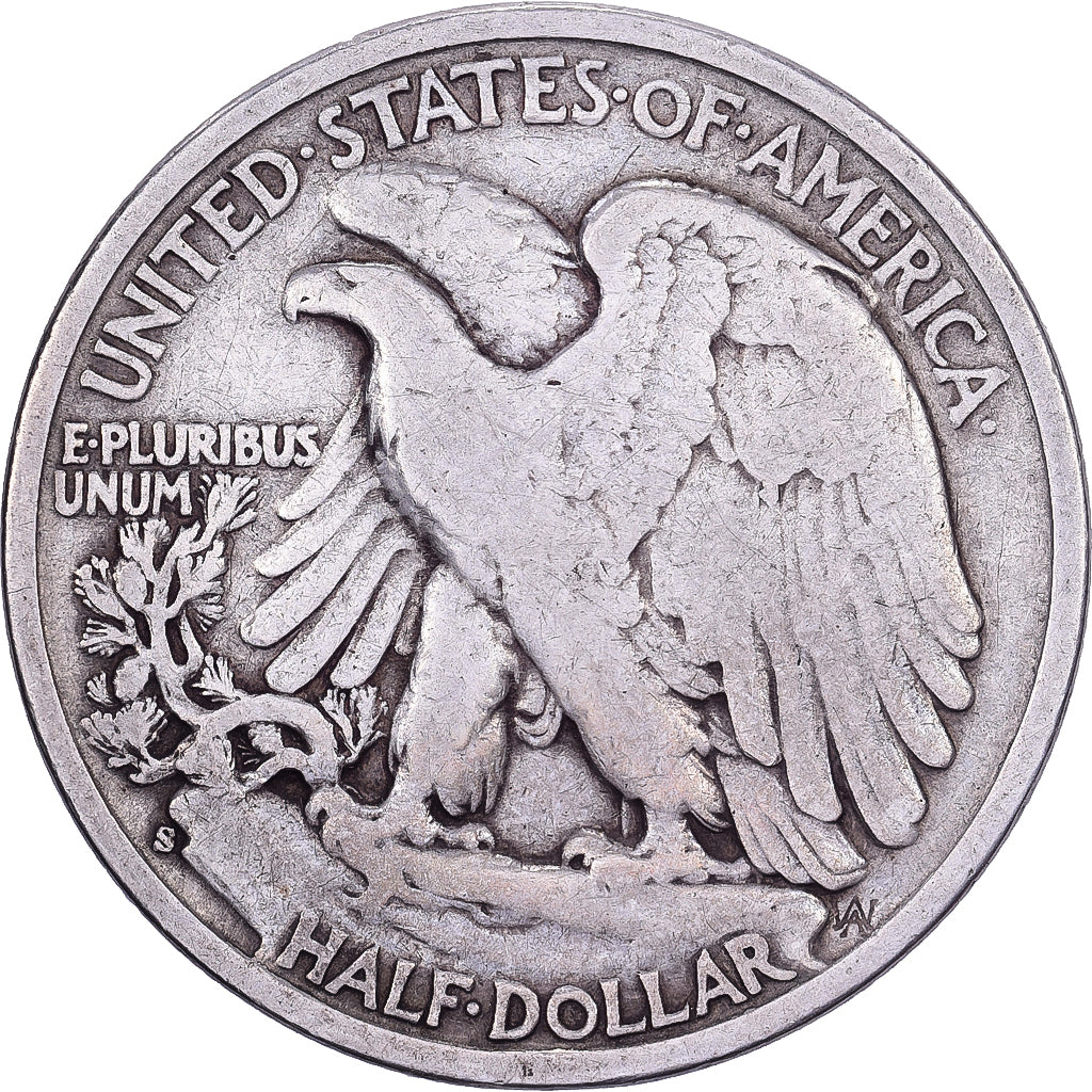 USA, Half Dollar, Walking Liberty, 1943, San Francisco, Srebro, VF(20-25)