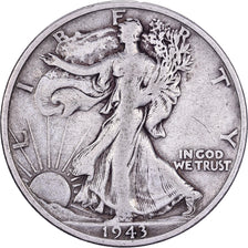 United States, Half Dollar, Walking Liberty, 1943, San Francisco, Silver