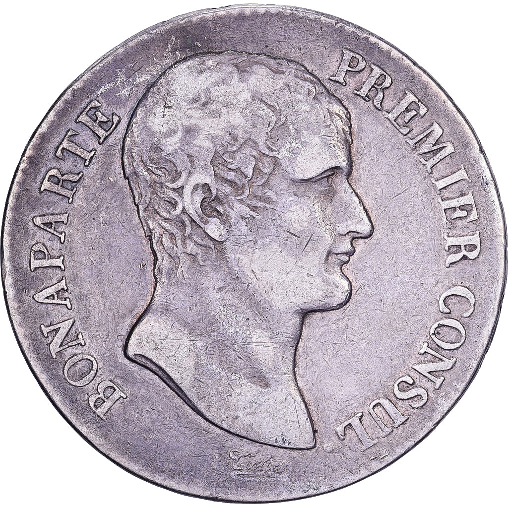 Francja, Bonaparte., 5 Francs, Premier Consul, An 12, Paris, Srebro, VF(30-35)