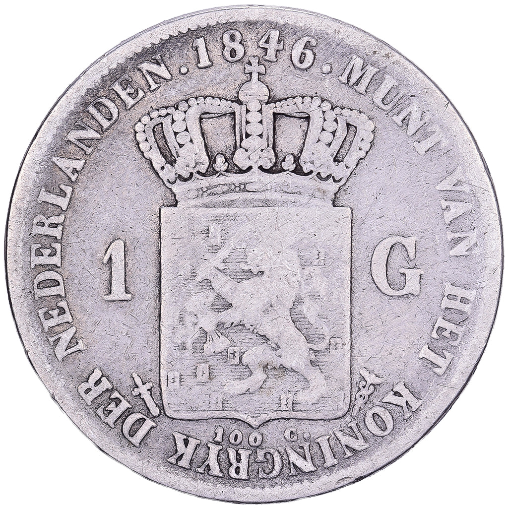 Netherlands, William II, Gulden, 1846, Utrecht, Silver, F(12-15), KM:66