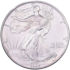 United States, Dollar, American Eagle, 1992, Philadelphia, Silver, AU(55-58)